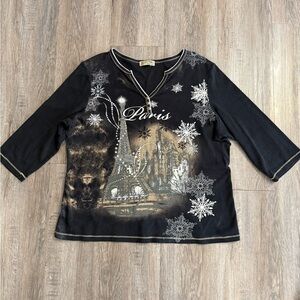 Blue Canyon Paris Rhinestone Top | Y2K Grunge